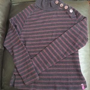 Mountain Hardware wool sweater. Eggplant stripes.
